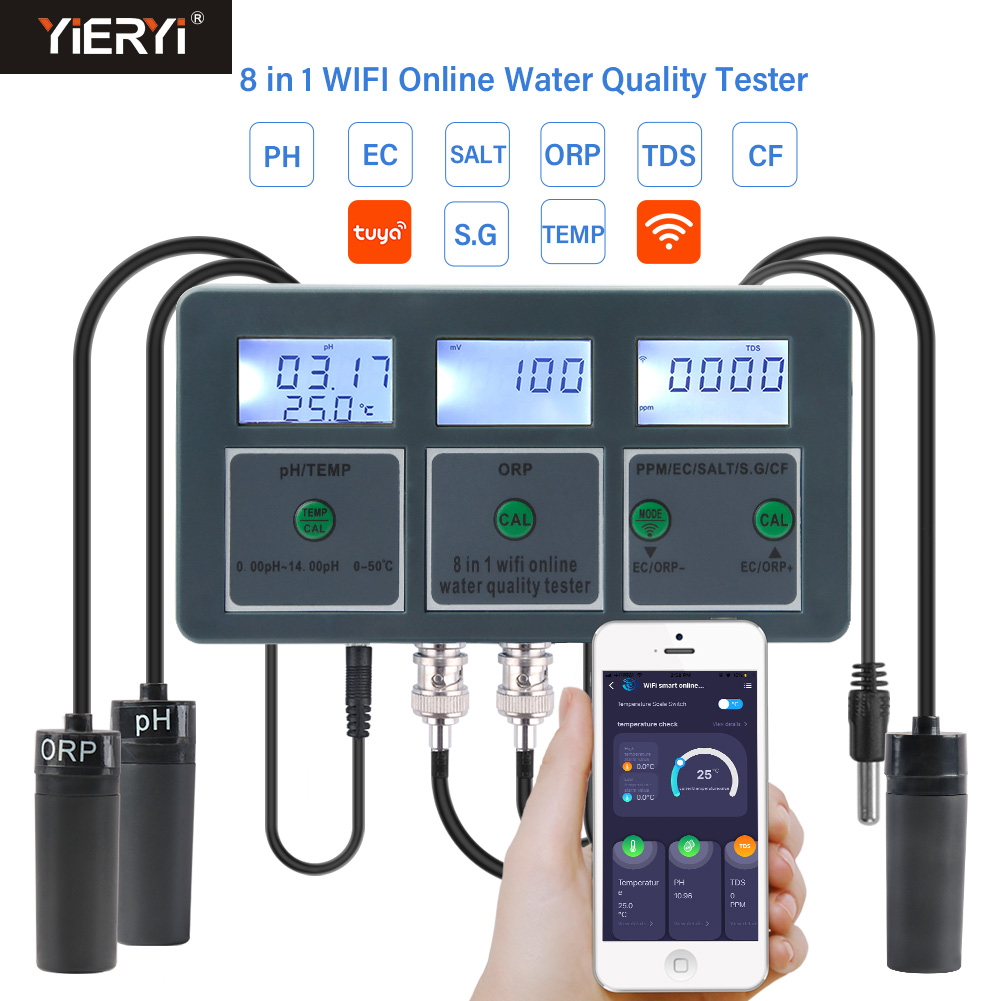Ph Meter Digital Water Tester - WiFi Tuya Smart PH mètre enregistreur
