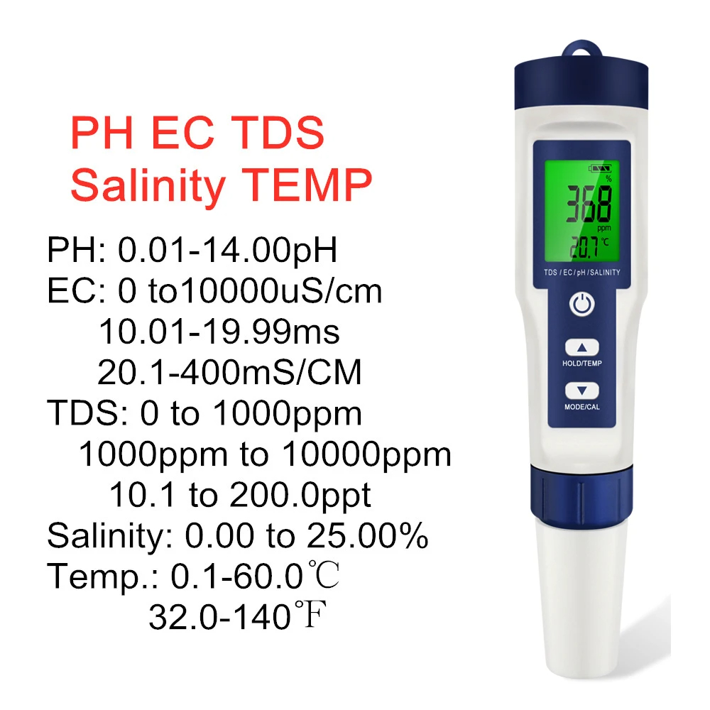 Ph Meter Digital Water Tester - Compteur numérique PH TDS EC 5