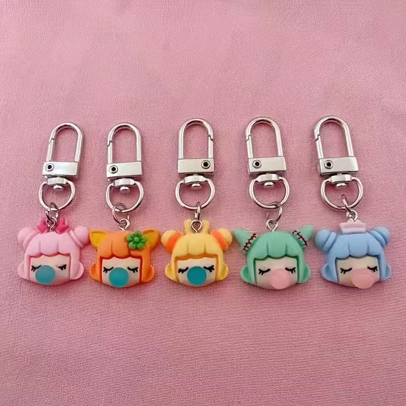 Packaging - 5 porte-clés en résine pour filles,