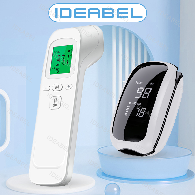 Pulse Oximeter Fingertip Rechargeable - Thermomètre numérique frontal sans Contact, thermomètre
