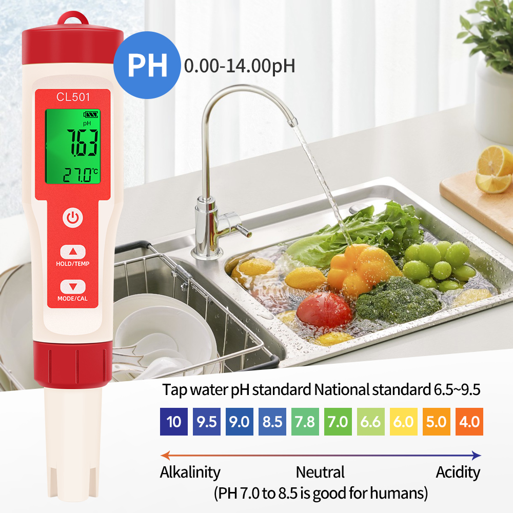 PH/CL2/H2/ORP/compteur de temp - Ph Meter Digital Water Tester avis et prix