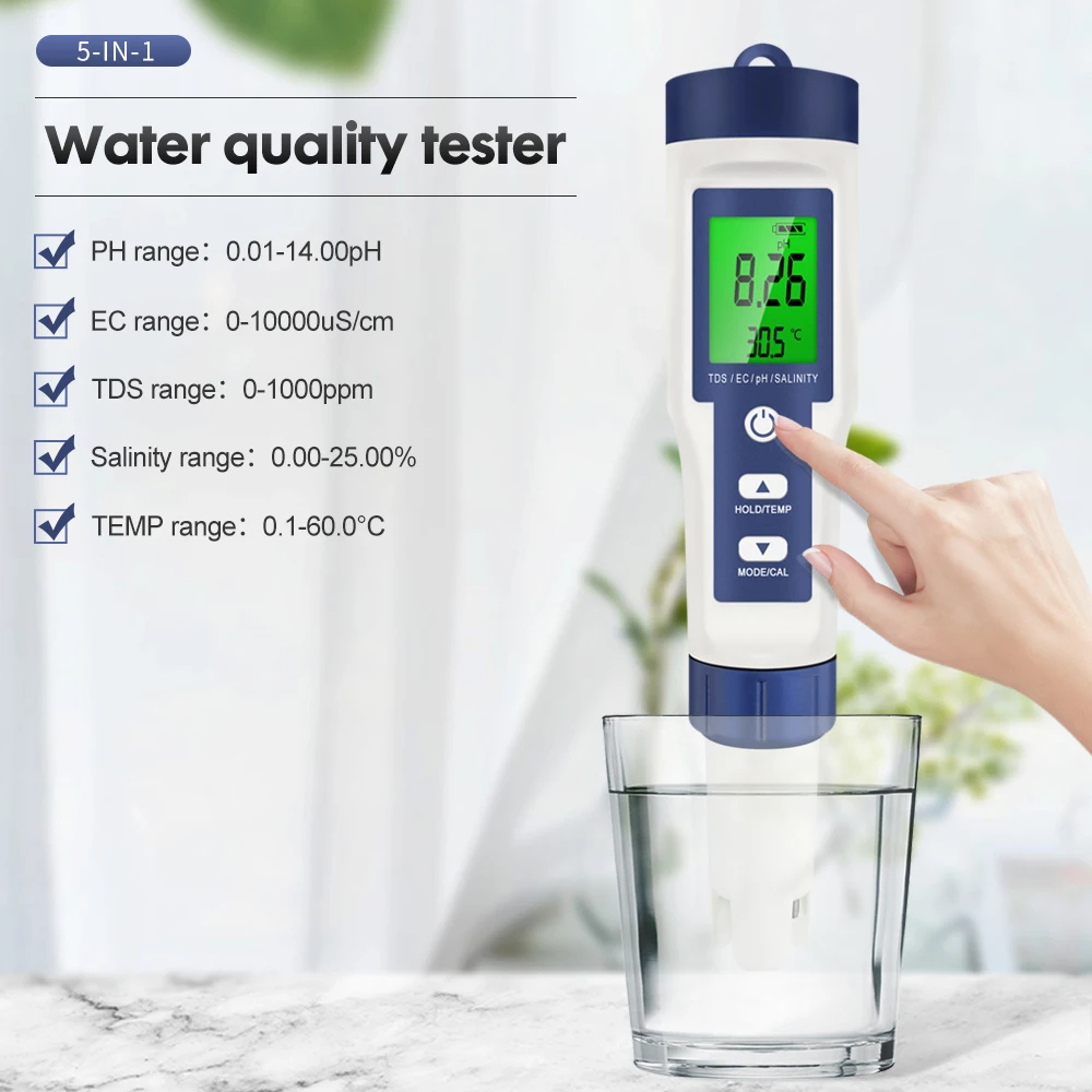 Compteur numérique PH TDS EC 5 - Ph Meter Digital Water Tester avis et prix