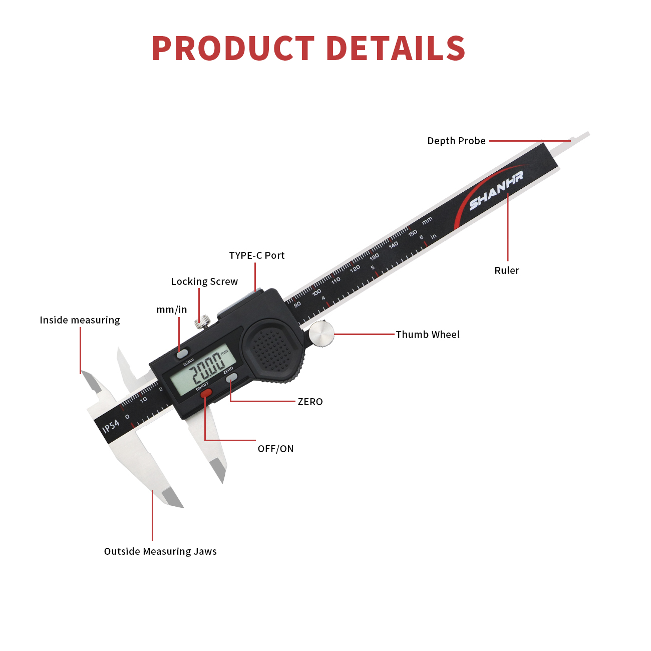 SHANHR Calibre numérique étanc - Digital Caliper 150Mm Stainless Steel avis et prix