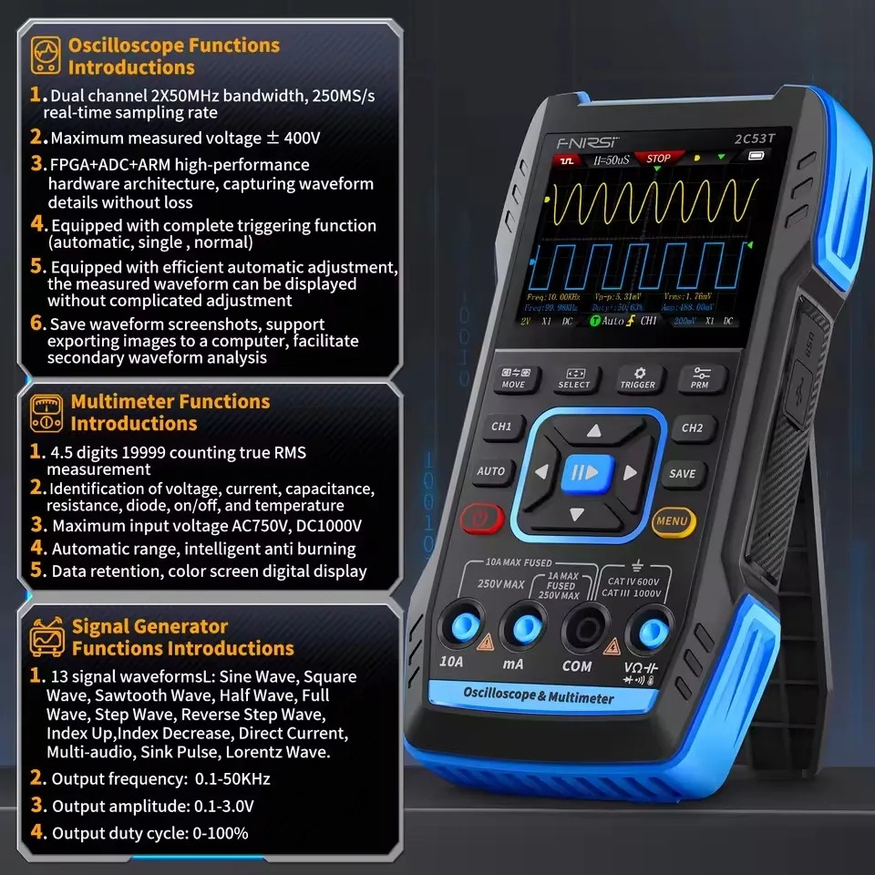Oscilloscope multimètre généra - Fnirsi Digital Oscilloscope Handheld avis et prix