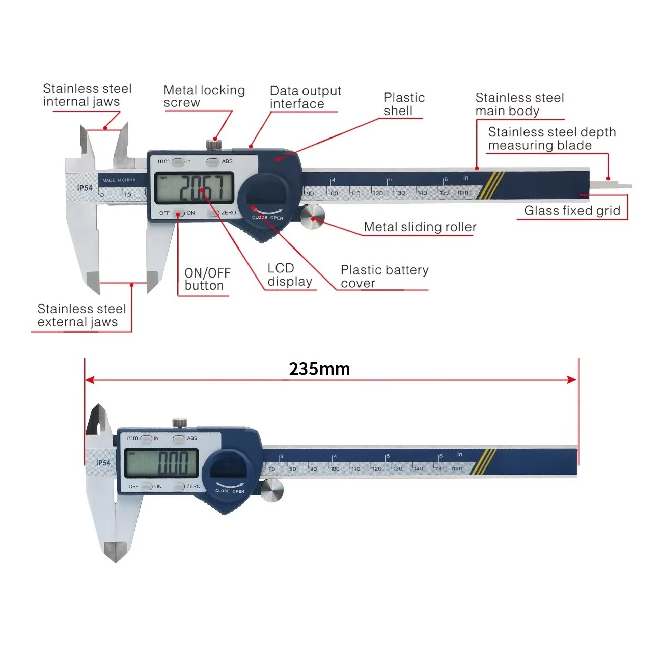 Pied à coulisse numérique IP54 - Digital Caliper 150Mm Stainless Steel avis et prix