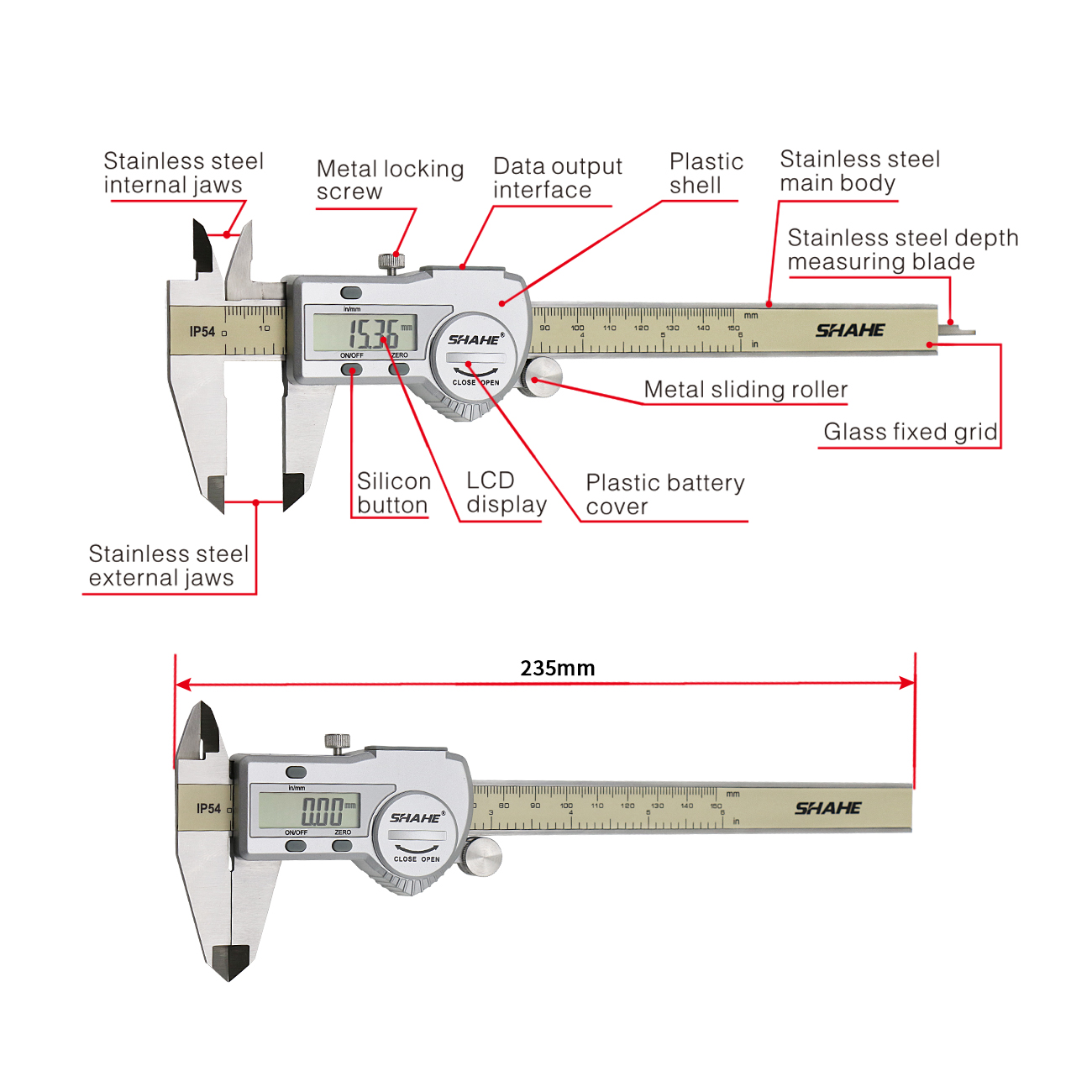 Shahe Calibre numérique 0-150  - Digital Caliper 150Mm Stainless Steel avis et prix